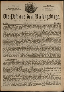 Die Post aus dem Riesengebirge, 1889, nr 127