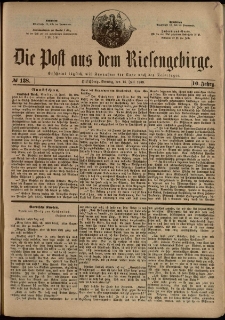 Die Post aus dem Riesengebirge, 1889, nr 138