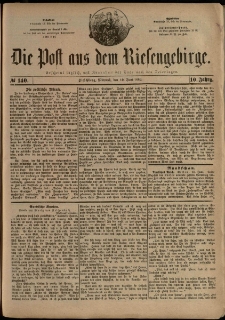 Die Post aus dem Riesengebirge, 1889, nr 140