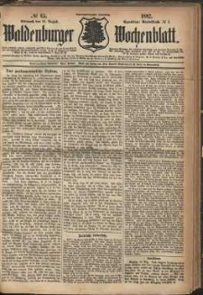 Waldenburger Wochenblatt, Jg. 28, 1882, nr 65