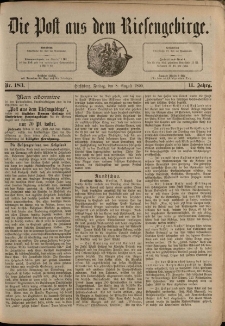 Die Post aus dem Riesengebirge, 1890, nr 183