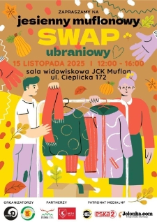 Zapraszamy na jesienny muflonowy swap ubraniowy - plakat [Dokument życia społecznego]