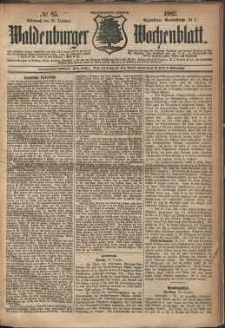 Waldenburger Wochenblatt, Jg. 28, 1882, nr 85