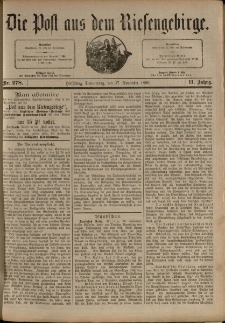 Die Post aus dem Riesengebirge, 1890, nr 278