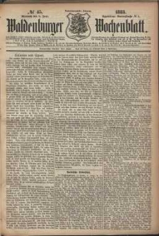 Waldenburger Wochenblatt, Jg. 29, 1883, nr 45