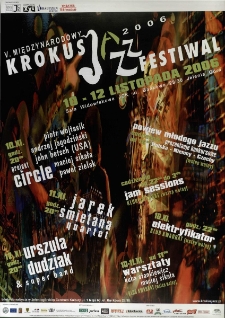 V Międzynarodowy Krokus Jazz Festiwal - plakat [Dokument życia społecznego]