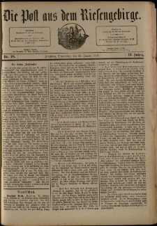 Die Post aus dem Riesengebirge, 1891, nr 18