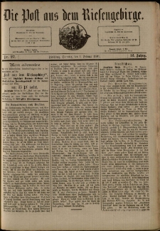 Die Post aus dem Riesengebirge, 1891, nr 27