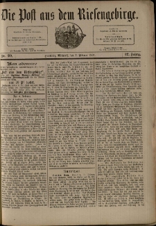 Die Post aus dem Riesengebirge, 1891, nr 29