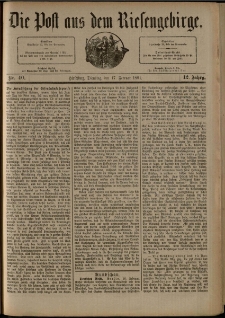 Die Post aus dem Riesengebirge, 1891, nr 40