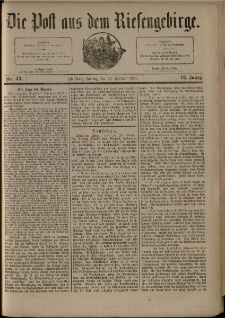 Die Post aus dem Riesengebirge, 1891, nr 43