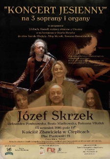 Koncert jesienny na 3 soprany i organy - plakat [Dokument życia społecznego]