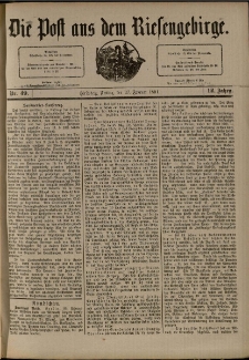 Die Post aus dem Riesengebirge, 1891, nr 49
