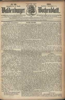 Waldenburger Wochenblatt, Jg. 29, 1883, nr 68