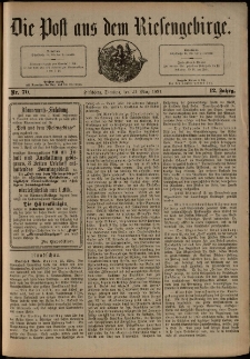 Die Post aus dem Riesengebirge, 1891, nr 70