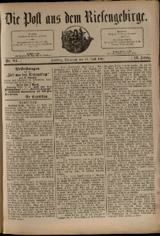 Die Post aus dem Riesengebirge, 1891, nr 84
