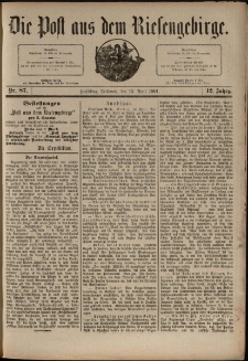 Die Post aus dem Riesengebirge, 1891, nr 87