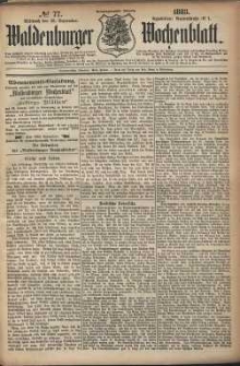 Waldenburger Wochenblatt, Jg. 29, 1883, nr 77