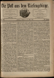 Die Post aus dem Riesengebirge, 1891, nr 114