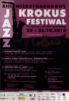 XIII Międzynarodowy Krokus Jazz Festiwal im. Tadeusza "Errolla" Kosińskiego - plakat [Dokument życia społecznego]