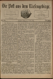 Die Post aus dem Riesengebirge, 1892, nr 128