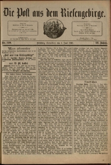 Die Post aus dem Riesengebirge, 1892, nr 129
