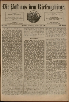 Die Post aus dem Riesengebirge, 1892, nr 138