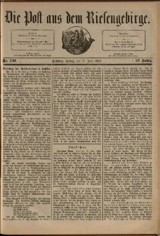 Die Post aus dem Riesengebirge, 1892, nr 139