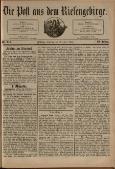 Die Post aus dem Riesengebirge, 1892, nr 141