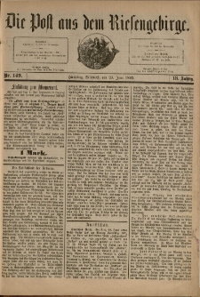 Die Post aus dem Riesengebirge, 1892, nr 149