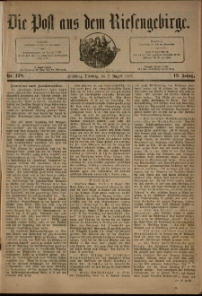 Die Post aus dem Riesengebirge, 1892, nr 178