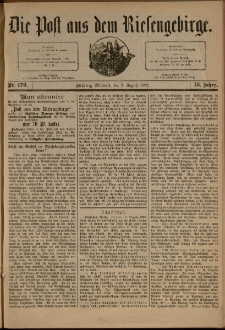 Die Post aus dem Riesengebirge, 1892, nr 179