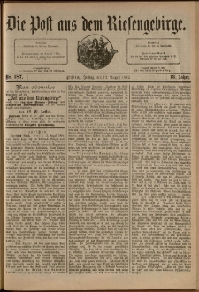 Die Post aus dem Riesengebirge, 1892, nr 187