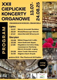 XXII Cieplickie Koncerty Organowe - plakat [Dokument życia społecznego]