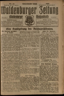 Waldenburger Zeitung, Jg. 67, 1921, nr 14