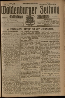Waldenburger Zeitung, Jg. 67, 1921, nr 19