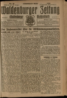 Waldenburger Zeitung, Jg. 67, 1921, nr 21