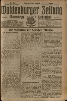 Waldenburger Zeitung, Jg. 67, 1921, nr 31
