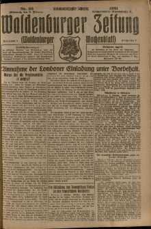 Waldenburger Zeitung, Jg. 67, 1921, nr 33