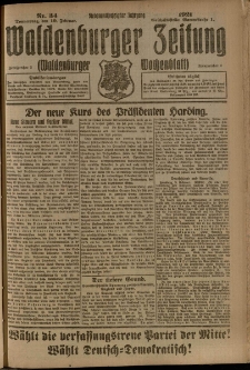 Waldenburger Zeitung, Jg. 67, 1921, nr 34