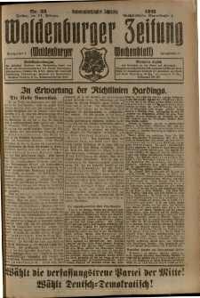 Waldenburger Zeitung, Jg. 67, 1921, nr 35