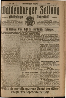 Waldenburger Zeitung, Jg. 67, 1921, nr 41