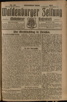 Waldenburger Zeitung, Jg. 67, 1921, nr 43