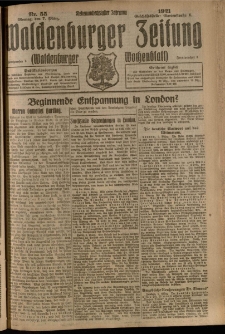 Waldenburger Zeitung, Jg. 67, 1921, nr 55