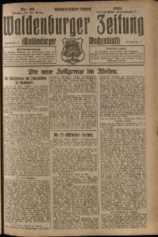 Waldenburger Zeitung, Jg. 67, 1921, nr 65