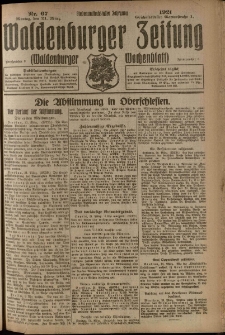 Waldenburger Zeitung, Jg. 67, 1921, nr 67
