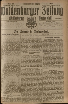 Waldenburger Zeitung, Jg. 67, 1921, nr 70