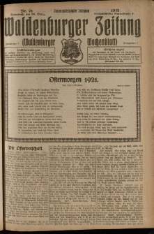 Waldenburger Zeitung, Jg. 67, 1921, nr 71
