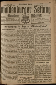 Waldenburger Zeitung, Jg. 67, 1921, nr 76