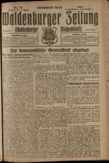 Waldenburger Zeitung, Jg. 67, 1921, nr 77